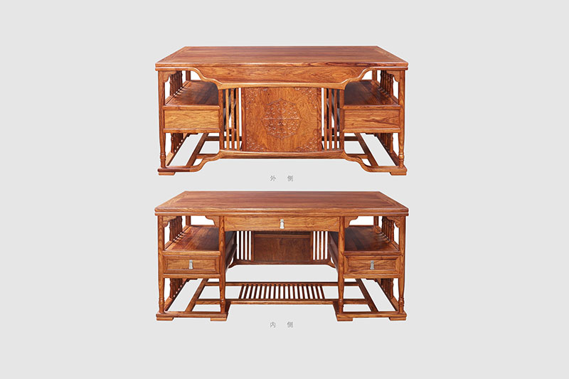 泉山中式家居装饰书房桌椅组合家具效果图
